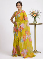 Load image into Gallery viewer, Elegant Garden Vareli Printed Nara Chiffon Saree