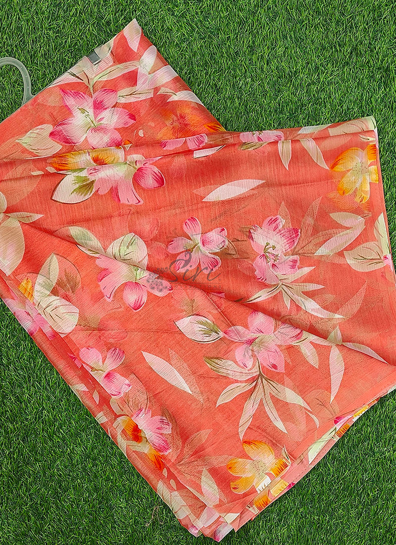 Elegant Garden Vareli Printed Nara Chiffon Saree