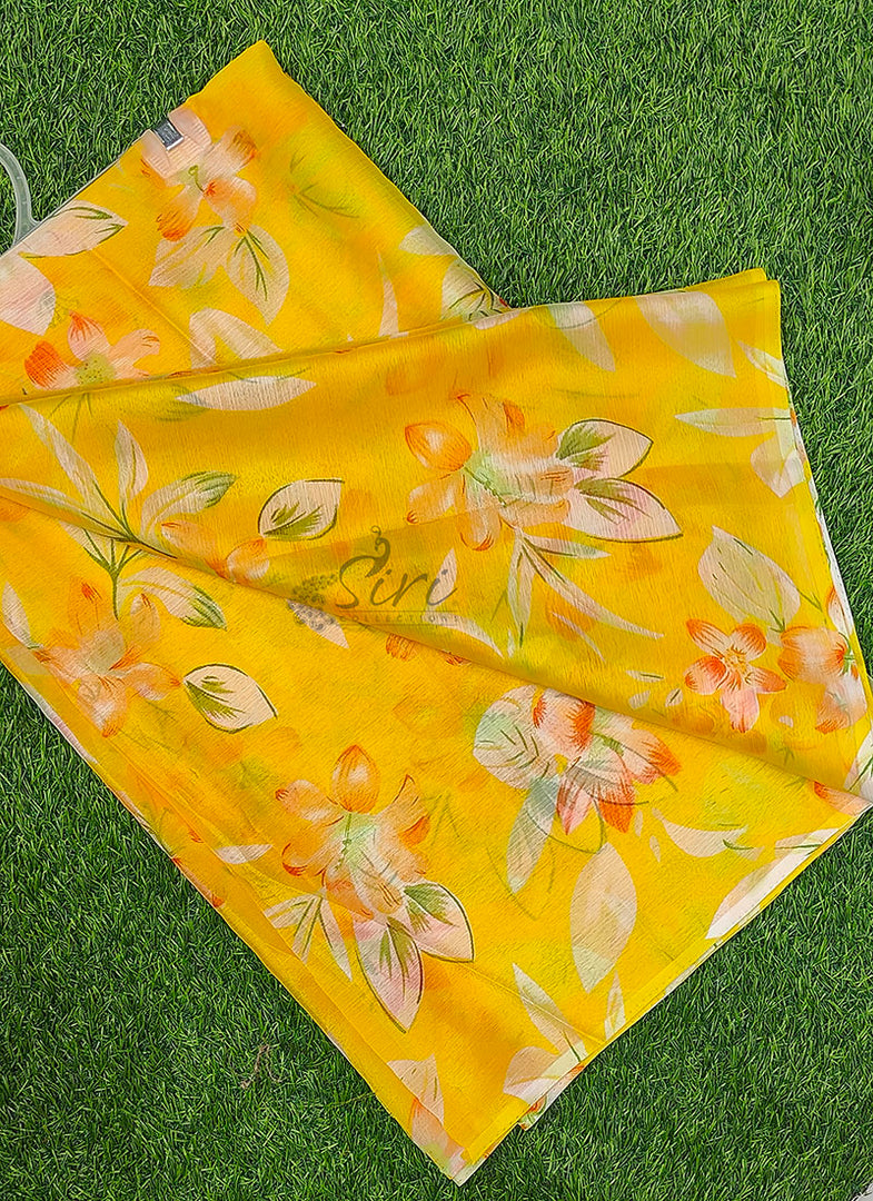 High Quality Garden Vareli Printed Nara Chiffon Saree