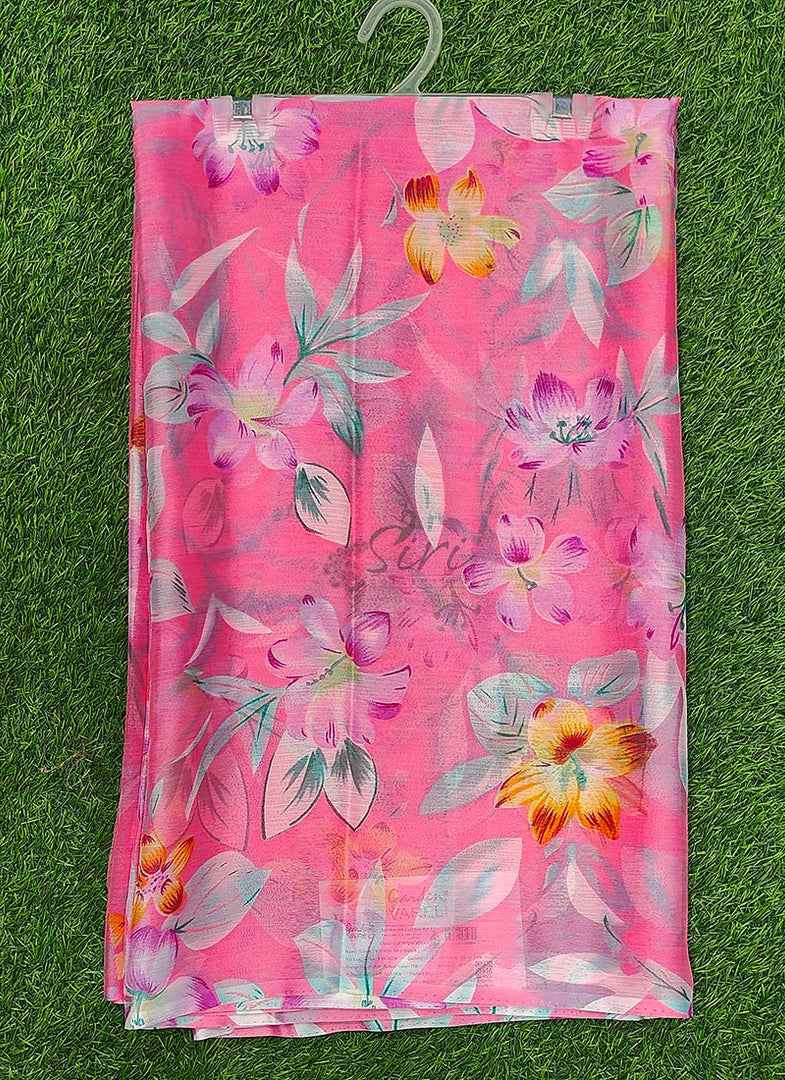 Elegant Garden Vareli Printed Nara Chiffon Saree