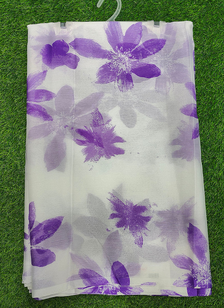 Authentic Garden Vareli Printed Nara Chiffon Saree