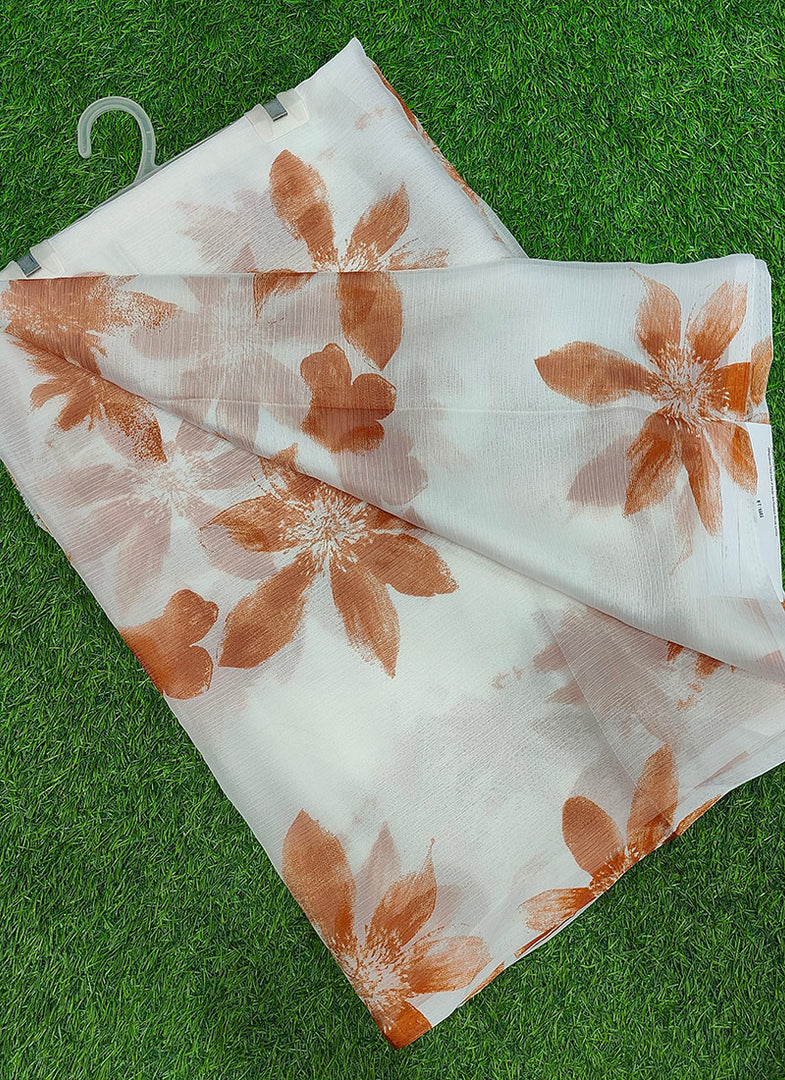 Authentic Garden Vareli Printed Nara Chiffon Saree