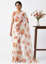 Load image into Gallery viewer, Authentic Garden Vareli Printed Nara Chiffon Saree