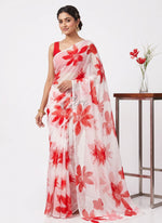 Load image into Gallery viewer, Authentic Garden Vareli Printed Nara Chiffon Saree
