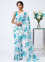 Load image into Gallery viewer, Authentic Garden Vareli Printed Nara Chiffon Saree