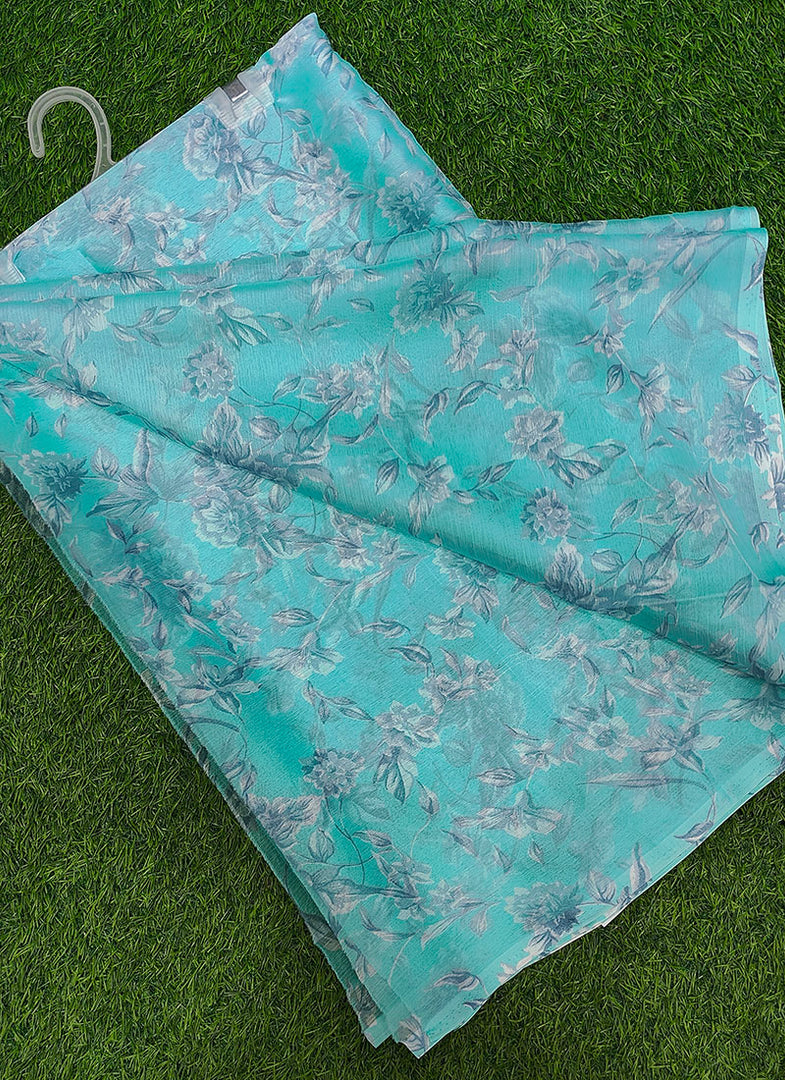 High Quality Garden Vareli Printed Nara Chiffon Saree