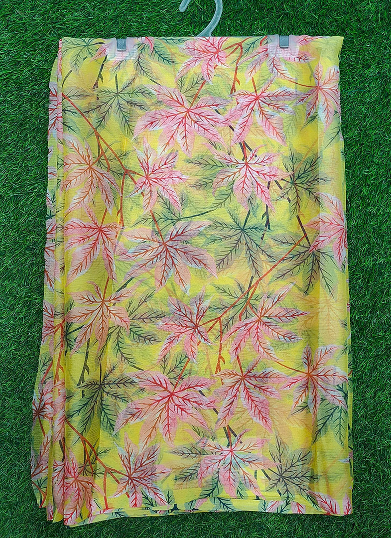 Authentic Garden Vareli Printed Nara Chiffon Saree