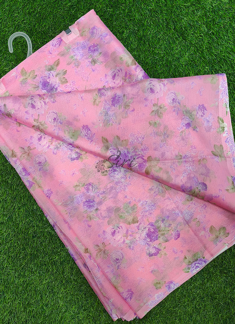Authentic Garden Vareli Printed Nara Chiffon Saree
