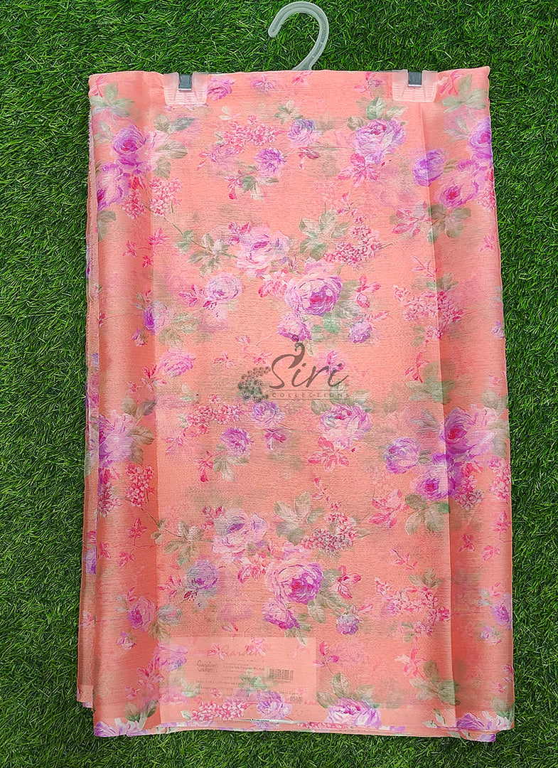 Authentic Garden Vareli Printed Nara Chiffon Saree