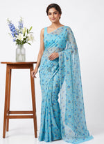 Load image into Gallery viewer, Authentic Garden Vareli Printed Nara Chiffon Saree