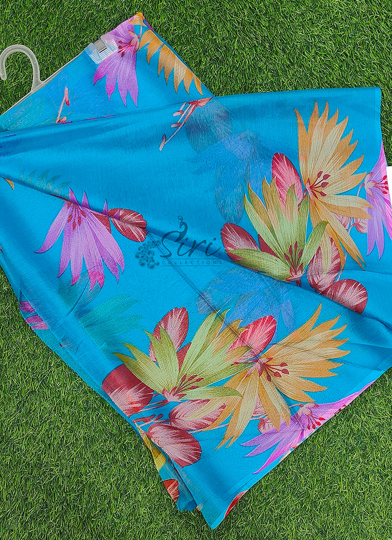 Authentic Garden Vareli Printed Nara Chiffon Saree