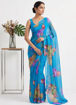 Load image into Gallery viewer, Authentic Garden Vareli Printed Nara Chiffon Saree