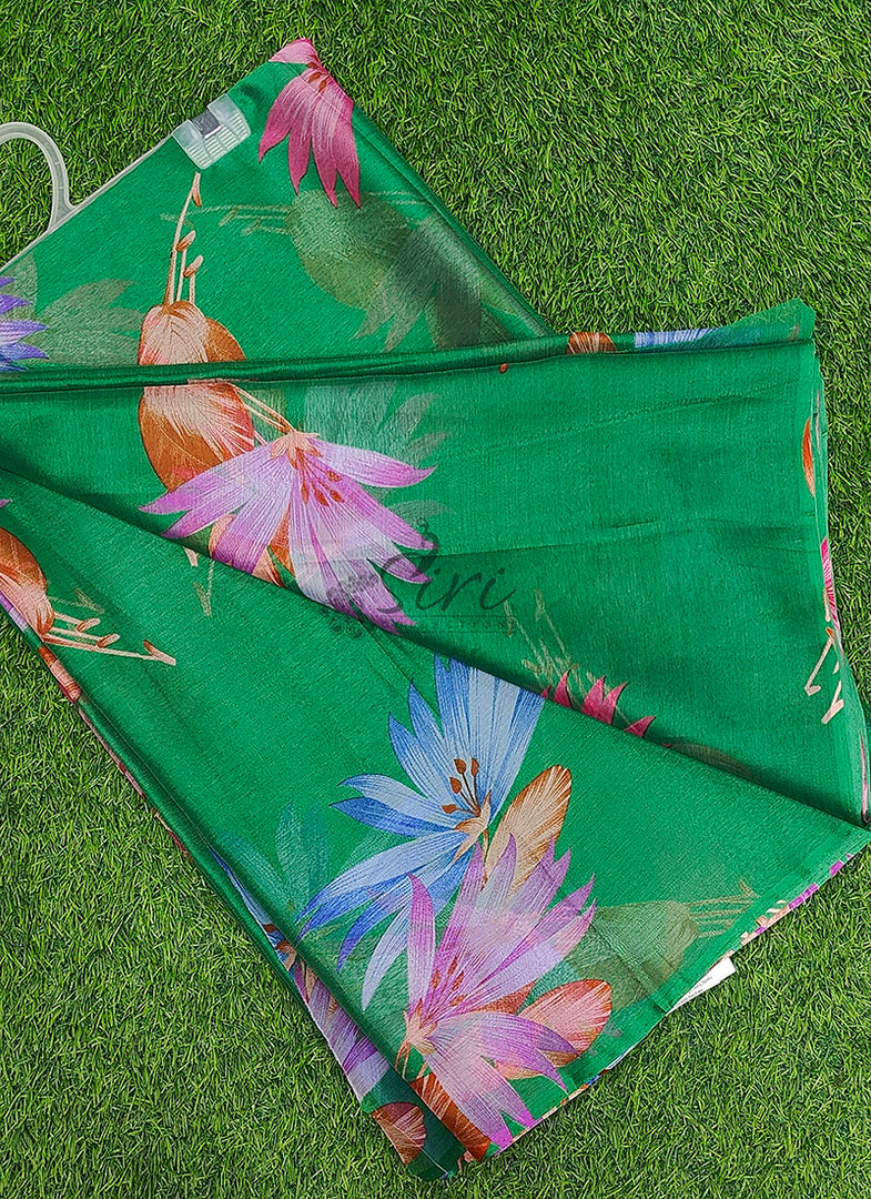 Authentic Garden Vareli Printed Nara Chiffon Saree
