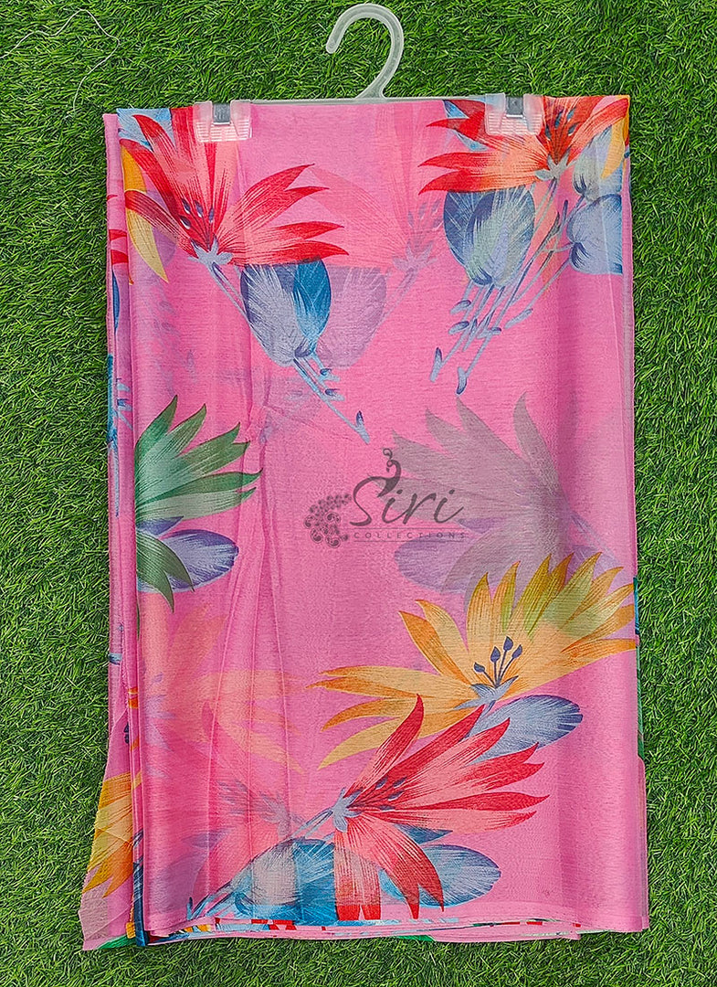 Authentic Garden Vareli Printed Nara Chiffon Saree