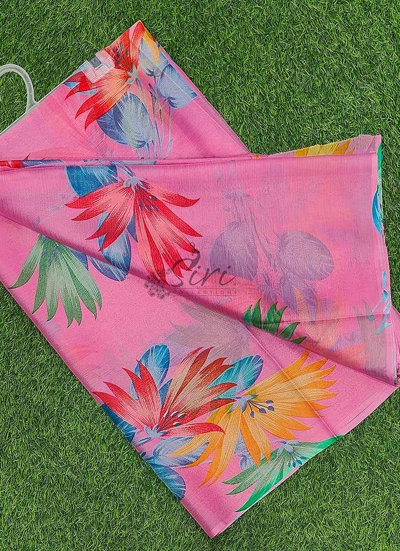 Authentic Garden Vareli Printed Nara Chiffon Saree