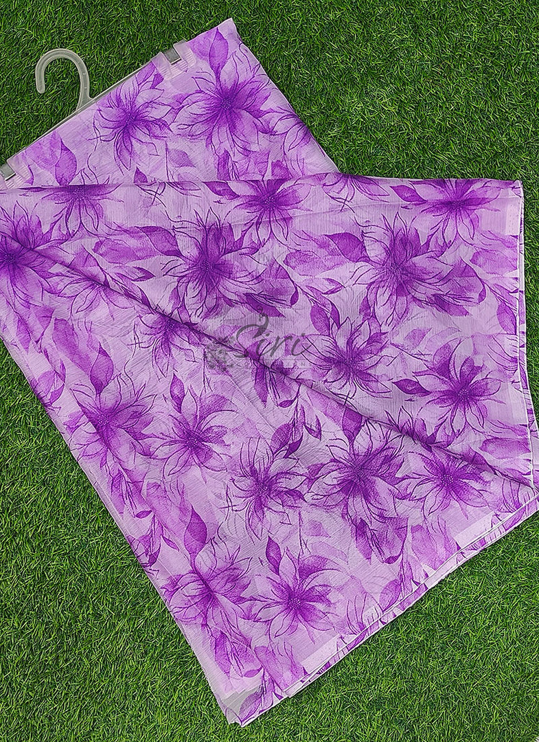 Authentic Garden Vareli Printed Nara Chiffon Saree