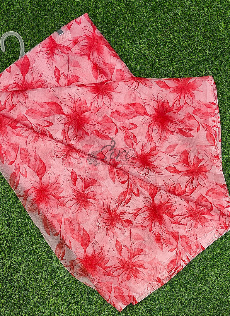 Authentic Garden Vareli Printed Nara Chiffon Saree