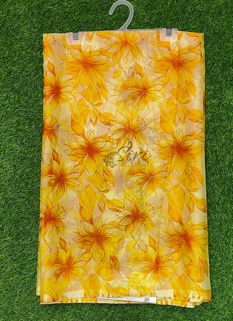 Authentic Garden Vareli Printed Nara Chiffon Saree