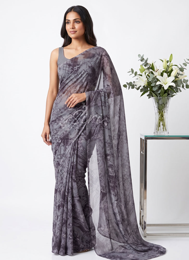 Light Weight Garden Vareli Printed Nara Chiffon Saree