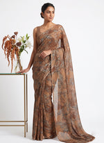 Load image into Gallery viewer, Light Weight Garden Vareli Printed Nara Chiffon Saree
