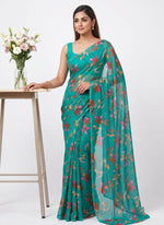 Load image into Gallery viewer, Light Weight Garden Vareli Printed Nara Chiffon Saree