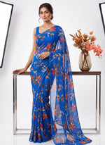 Load image into Gallery viewer, Light Weight Garden Vareli Printed Nara Chiffon Saree