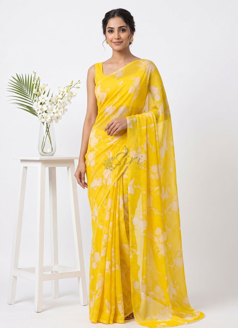 Light Weight Garden Vareli Printed Nara Chiffon Saree
