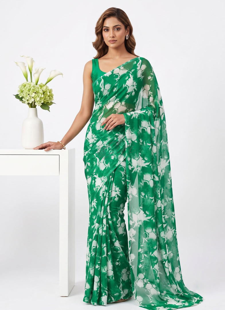 Light Weight Garden Vareli Printed Nara Chiffon Saree