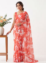 Load image into Gallery viewer, Light Weight Garden Vareli Printed Nara Chiffon Saree