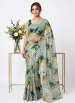 Load image into Gallery viewer, Light Weight Garden Vareli Printed Nara Chiffon Saree