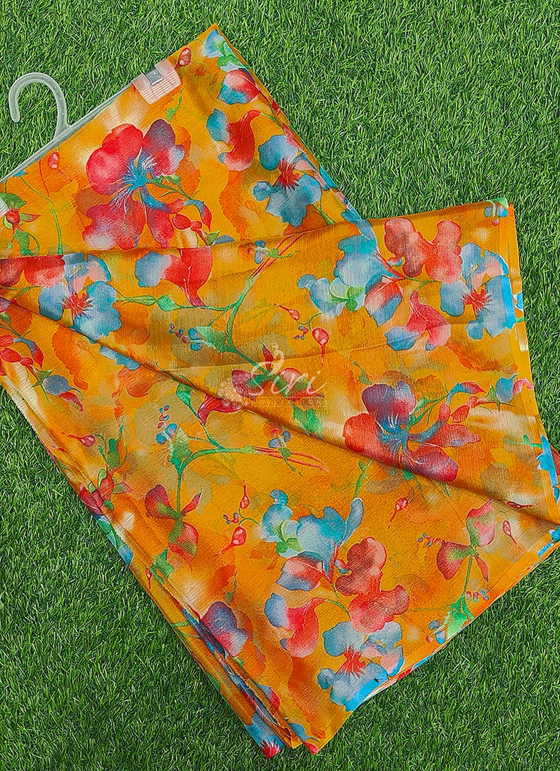 Light Weight Garden Vareli Printed Nara Chiffon Saree