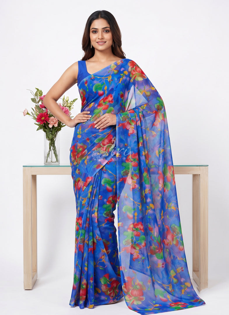 Light Weight Garden Vareli Printed Nara Chiffon Saree