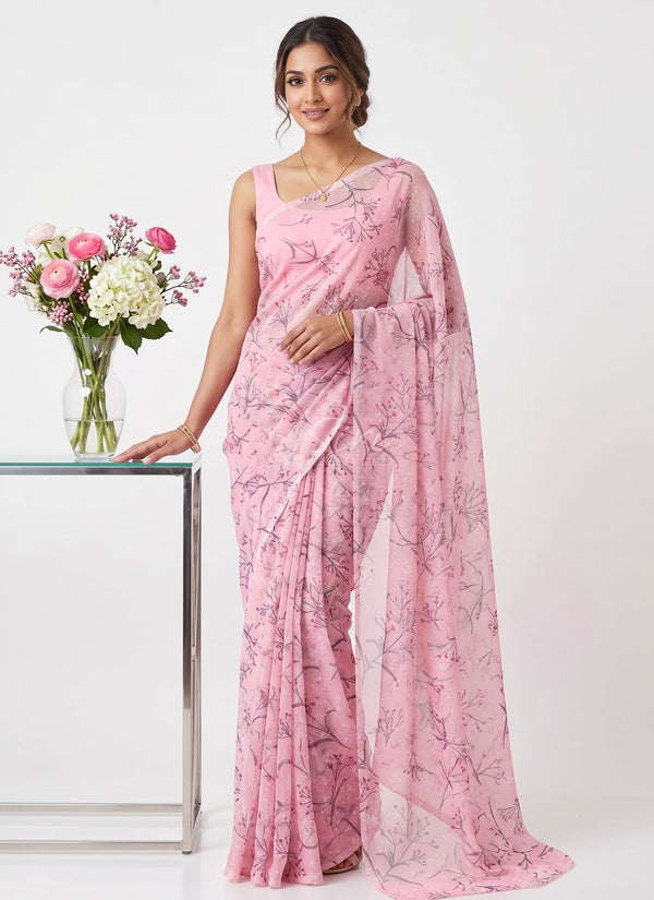 Garden Vareli Printed Nara Chiffon Saree