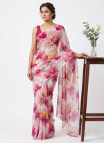 Load image into Gallery viewer, Light Weight Garden Vareli Printed Nara Chiffon Saree