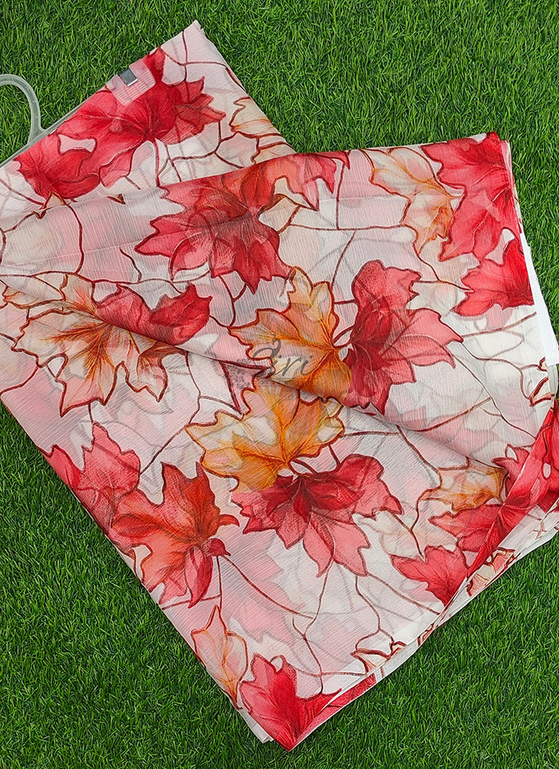 Light Weight Garden Vareli Printed Nara Chiffon Saree
