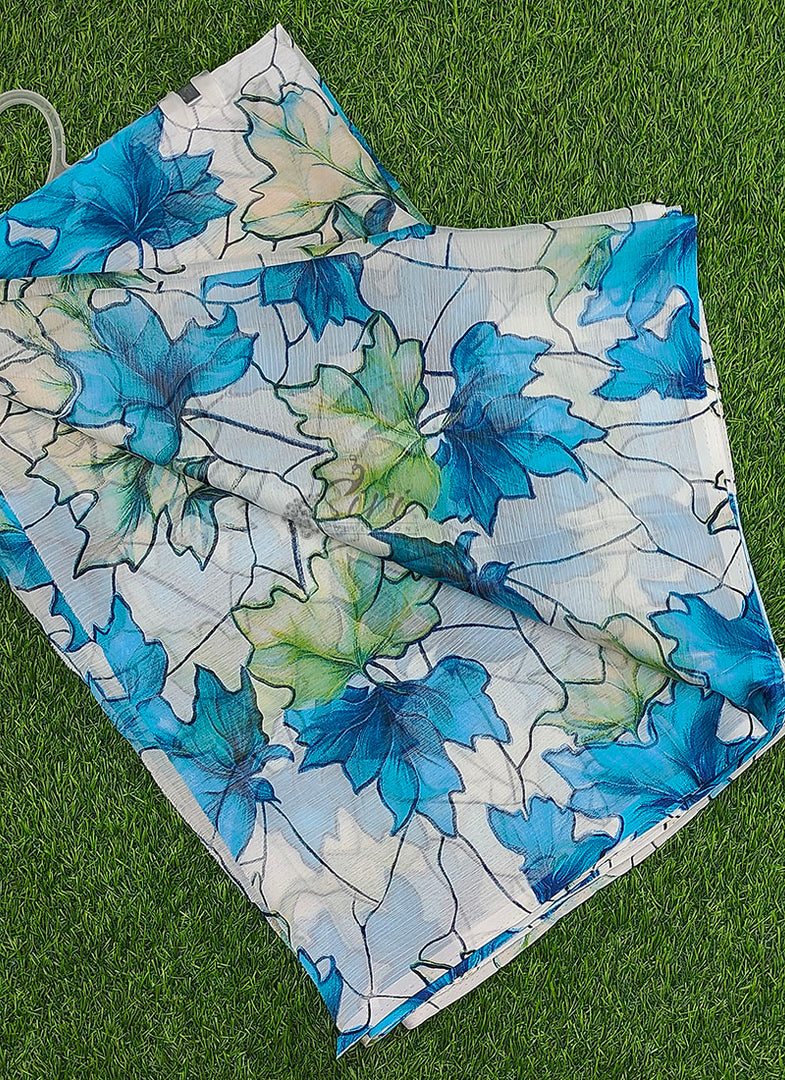 Light Weight Garden Vareli Printed Nara Chiffon Saree