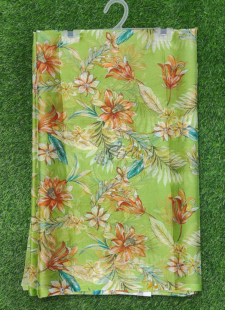Garden Vareli Printed Nara Chiffon Saree without Blouse
