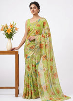 Load image into Gallery viewer, Garden Vareli Printed Nara Chiffon Saree without Blouse