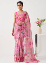 Load image into Gallery viewer, Garden Vareli Printed Nara Chiffon Saree without Blouse