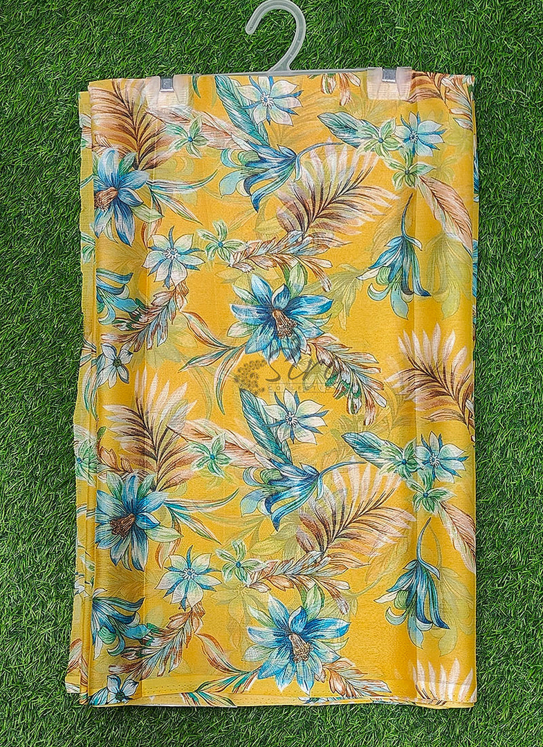 Garden Vareli Printed Nara Chiffon Saree without Blouse