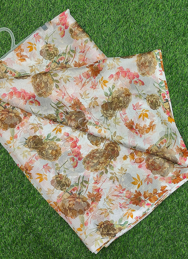High Quality Garden Vareli Printed Nara Chiffon Saree