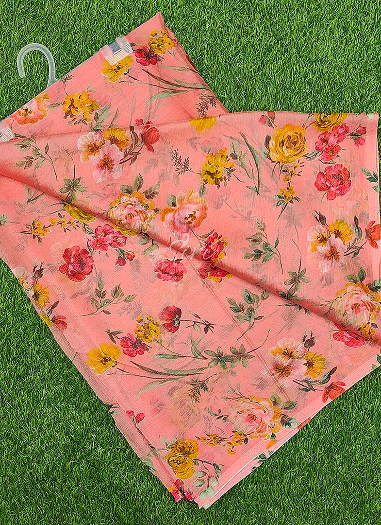 High Quality Garden Vareli Printed Nara Chiffon Saree
