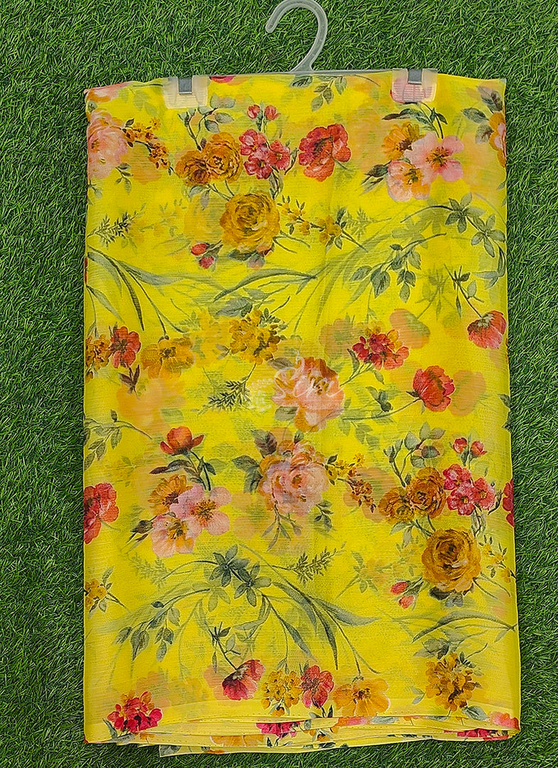 High Quality Garden Vareli Printed Nara Chiffon Saree