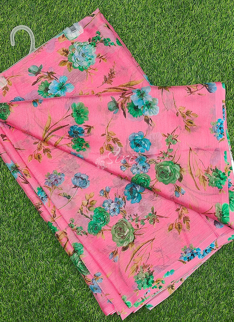 High Quality Garden Vareli Printed Nara Chiffon Saree