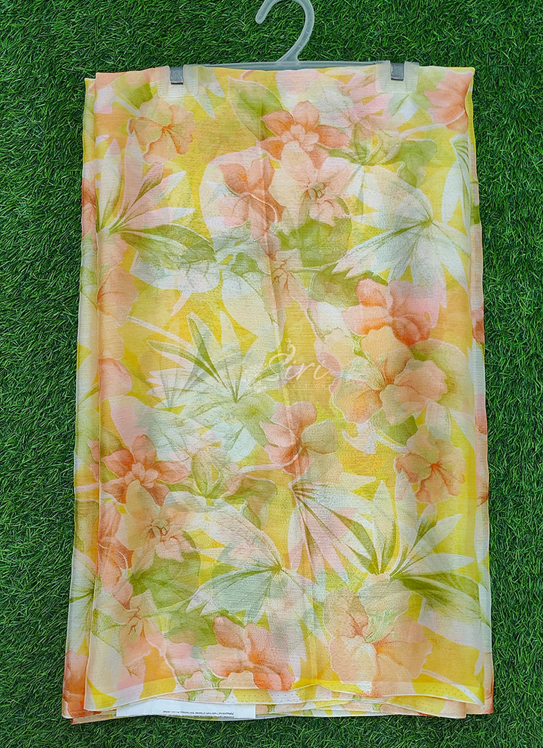 High Quality Garden Vareli Printed Nara Chiffon Saree