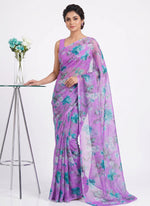 Load image into Gallery viewer, High Quality Garden Vareli Printed Nara Chiffon Saree without Blouse