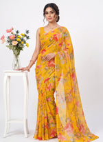 Load image into Gallery viewer, High Quality Garden Vareli Printed Nara Chiffon Saree without Blouse