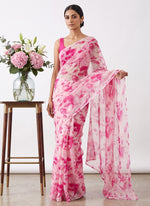 Load image into Gallery viewer, High Quality Garden Vareli Printed Nara Chiffon Saree without Blouse