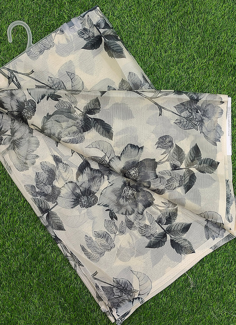 Garden Vareli Printed Nara Chiffon Saree without Blouse