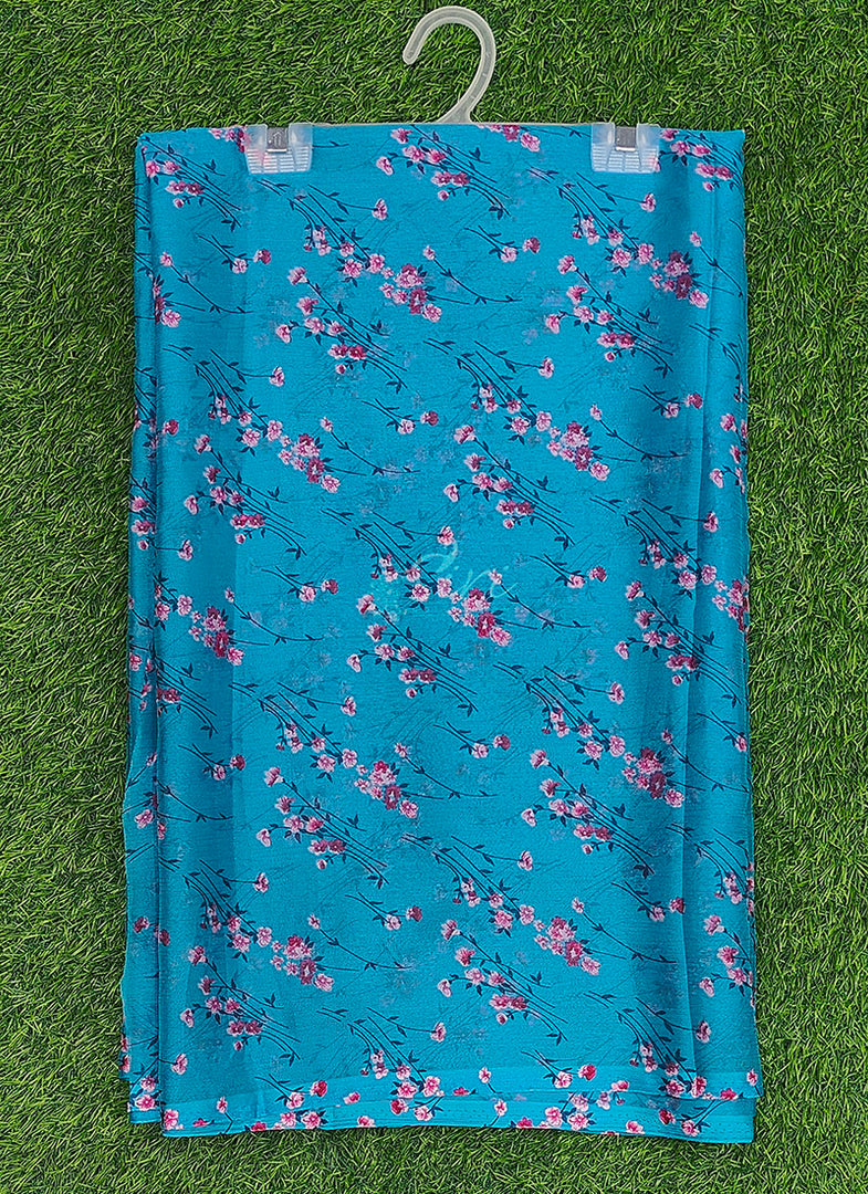 Garden Vareli Printed Nara Chiffon Saree without Blouse